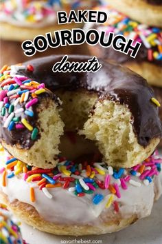 Sourdough donuts with sprinkles. Discard Cake, Sourdough Donut Recipe, Sourdough Cake, Donut Baking Pan, Cake Donuts Recipe, Yeast Donuts, Easy Sourdough, Discard Recipes