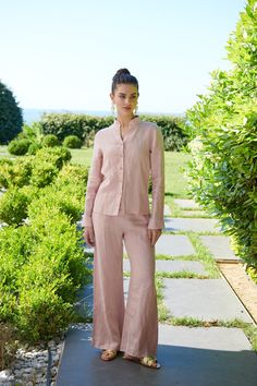 🌷 Elevate your summer wardrobe with this stunning Linen Two Pieces or 3 Pieces Co-Ord Set. This chic Pant Suit Set features 100% Washed linen loose-fit clothes. These are both stylish and comfortable. The Crop Tops, Shirt, and Pant Set are perfect for any occasion, from casual outings to stylish lounging at home. The soft pink hue adds a touch of femininity to this matching lounge Wear, making it a must-have for your summer clothing collection.  🌷If you want to buy the products separately, you Summer Linen Pants With Button Closure, Summer Workwear Sets With Button-up Shape, Summer Workwear Button-up Sets, Summer Workwear Sets With Button-up, Chic Summer Sets With Button Closure, Pink Button-up Bottoms For Summer, Spring Button-up Daywear Sets, Spring Daywear Button-up Sets, Elegant Button-up Summer Sets