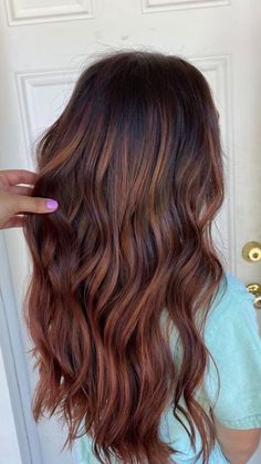 Balayage Hair Copper, Red Balayage Hair, Ginger Hair Color, Hair Color Auburn, Brown Hair Balayage, Balayage Brunette, Auburn Hair, Hair Color Balayage