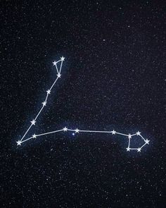 the zodiac sign sagith is shown in the night sky