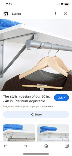 an image of clothes hanging on a rack with the caption's description below it