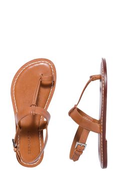 A toe loop detail maximizes the modern appeal of a strappy sandal grounded by a lightly cushioned footbed. Adjustable ankle strap with buckle closure; hidden elastic inset Cushioned footbed Leather upper, lining and sole Made in Brazil Adjustable T-strap Sandals With Leather Footbed For Vacation, Brown T-strap Sandals With Adjustable Strap For Vacation, Leather Sandals With Strap Closure And Round Toe, Classic Sandals With Adjustable Strap For Beach, Classic Adjustable Sandals For Vacation, Classic Beach Sandals With Adjustable Strap, T-strap Sandals With Ankle Strap For Vacation, T-strap Slingback Sandals With Adjustable Strap For Vacation, Adjustable T-strap Toe Ring Sandals With Buckle