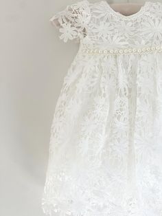 A timeless heirloom, our gorgeously made vintage inspired gown is perfect for your little's special event. Featuring delicate crocheted lace, made perfect with a cotton/linen liner to ensure comfort. This is a complete set consisting of the gown and coordinating bonnet. Baby Christening Gowns, Blessing Gown, Girls Baptism Dress, Girls Lace Dress, Christening Gown, Baptism Dress, Christening Dress, Crocheted Lace, Baptism Girl