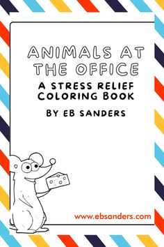 an animal at the office coloring book is shown with text that reads animals at the office