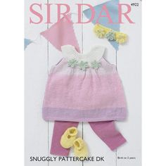 an image of a doll's dress and shoes on the cover of a sewing pattern