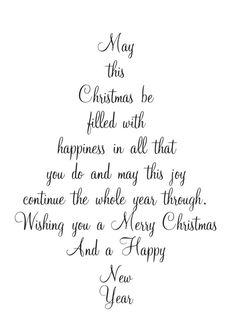 a christmas tree with the words merry and a happy new year written in cursive writing