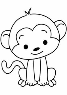 a cartoon monkey sitting down and smiling