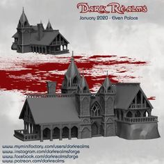 Realms3DTerrain - Etsy Türkiye Elven Palace, Elf City, Dnd Wizard, Steampunk Medieval, Castle Architecture, Building Reference, Spy Vs Spy, Sims World, Stone Building