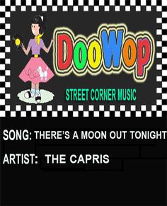 the logo for doowop street corner music, which is featured in an advertisement