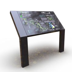 a table that has a map on it