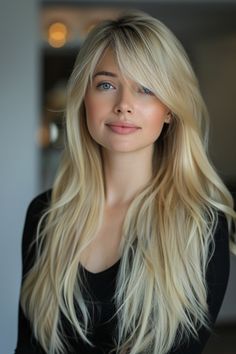 Discover 26 stunning examples of long hair with side bangs—elegant, versatile, and perfect for a fresh look! ✨💁‍♀️ #LongHair #SideBangs #HairInspiration #ChicStyles #VersatileLooks #HairTrends Long Bangs Side Part, Side Bangs Haircut, Long Hair With Side Bangs, Hairstyles With Side Bangs, Bangs 2024, Long Hair Trim, Side Bang Haircuts, Hair With Side Bangs, Long Layered Hair With Bangs