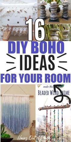 16 DIY boho crafts that make the best teen room decor! These easy crafts for girls will give you the cutest teen girl bedroom. Boho Chic Room, Bedroom Fixtures, Boho Teen Bedroom, Boho Bedroom Diy, Hippie Crafts, Bohemian Diy, Boho Crafts, Boho Ideas, Bohemian Style Decor