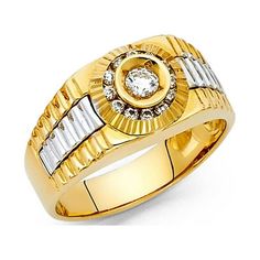 14K Yellow Gold Cubic Zirconia CZ Mens Fashion Anniversary Ring Size 9 Color: Metal Type.  Gender: male.  Age Group: adult. Luxury Engagement Rings, Diamond Fashion Jewelry, Mens Gold Jewelry, Mens Gold Rings, Luxe Jewelry, Best Engagement Rings, Detailed Jewelry, Gold Diamond Jewelry, Engagement Rings For Men