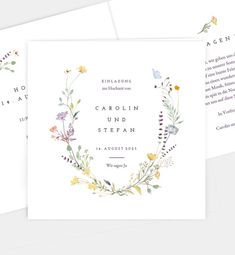 three cards with floral designs on them