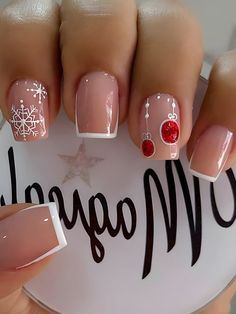 December Nails, Christmas Nails Acrylic, Short Acrylic Nails Designs, Fancy Nails, Nail Arts