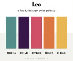 an image of a color palette with the words leo on it in black and white