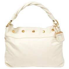 Check out this item from 1stdibs! Prada White Nylon and Leather Braided Handle Hobo: https://www.1stdibs.com/id-v_11900802 Single Braid, Prada Nylon, Diaper Backpack, Brand Tags, Casual Backpack, Prada Bag, Rebecca Minkoff Hobo, Inside Pocket, Luxury Bags