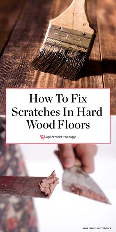 how to fix scratches in hard wood floors with the help of a brush and glue