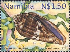 a stamp with an image of a sea shell