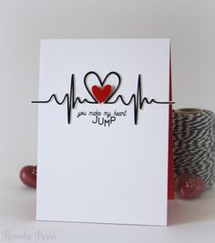 a card with a heart and the words jump on it