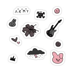 various stickers with the words army on them