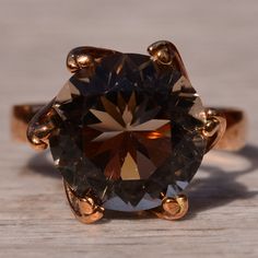 The Lazy Point: Mid Century Modern Smokey Quartz Ring. The Ring Features A Large Smokey Quartz Center In Custom Handmade Twisted Head. The Plain Polished Shank Completes The Look Of This 14 Karat Rose Gold Mid Century Modern Ring. The Ring Is Currently A Finger Size 6 3/4 Yet Can Be Adjusted To Any Finger Size For An Additional Charge On Request. Rosegold Ring, Smokey Quartz Ring, Modern Rings, Citrine Earrings Studs, Unicorn Pendant, Gold Sign, Modern Ring, Quartz Ring, Smokey Quartz