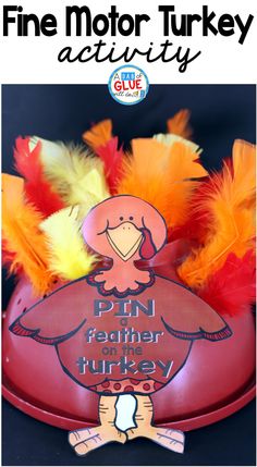 a turkey themed fine motor turkey activity for kids