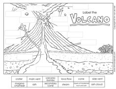 the volcano worksheet for kids to learn how to write and label it in