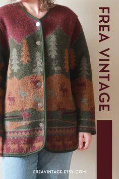 Jacquard Cardigan, Mens Rings, Designer Tops, Vintage Landscape, Chic Vintage