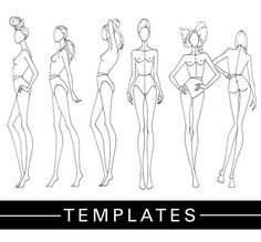 a line drawing of different female body shapes