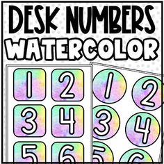 the numbers and symbols in this printable watercolor book