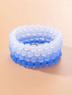 Beads Craft Kids, Light Blue Bracelet, Blue Bracelets, Colorful Bead Bracelets, Beaded Braclets, Polymer Clay Bracelet, Pretty Jewelry Necklaces