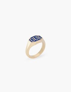 Customize your jewelry with a 14k signet ring. Complete with our signature blue, black, or green enamel. New! LOVE enamel signet is ready for immediate shipping in size 4. Resizing available in size 3 - 5. Please allow 1 -2 weeks for resizing. Each Signet is custom made. Please indicate the initials or name in the notes of your order or email us at info@kathrynbentley.com. If you have a special request for enamel color, let us know and we will try to accommodate. We recommend 2 - 4 letters, howe Classic Oval Hallmarked Enamel Ring, Classic Enamel Ring As Gift, Classic Enamel Ring Gift, Classic Enamel Jewelry For Anniversary, Classic Oval Enamel Jewelry, Personalized Enamel Ring For Anniversary, Personalized Enamel Anniversary Ring, Personalized Anniversary Enamel Ring, Classic Enamel Ring With Polished Finish