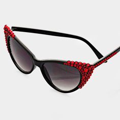 New Austrian Crystal Cat Eye Sunglasses Style No : [232347] Sg750-2-Bk-Lsiam-6"W Color : Red, Black Size : 6" W, 2" L Polycarbonate Uv Protection Lenses Crystal Bubbly Cat Eye Uv Protection Sunglasses Red Cat Eye Sunglasses With Gradient Lenses For Party, Red Cat Eye Sunglasses With Uv Protection For Party, Casual Glass Cat Eye Sunglasses For Party, Casual Cat Eye Sunglasses For Party, Trendy Red Sunglasses For Evening, Red Cat Eye Sunglasses For Party, Red Tinted Sunglasses For Party, Red Sunglasses For Summer Formal Events, Red Sunglasses For Formal Summer Events