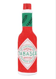 a drawing of a bottle of tabasco