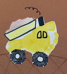 a child's drawing of a construction vehicle