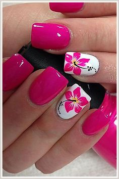 Best gel nail polishes for a manicure that lasts. Tropical Nail Designs, Gel French Manicure, Gel Nail Polish Colors, Summer Gel Nails, Tropical Nails, Gel Nail Art Designs, Pedicure Designs, Purple Nail, Pretty Nail Art Designs