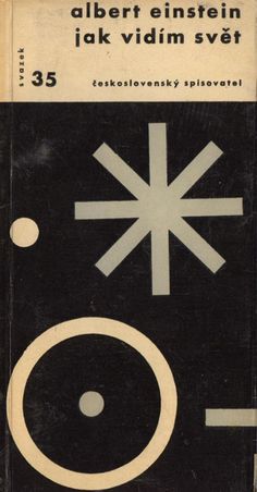 an old book with black and white designs on it's cover, which reads albert entsein jak vidin svet