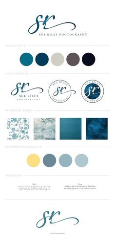 the logo design for an ocean themed photography studio, with different colors and font options