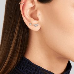 Price Per PairMaterial: 925 Sterling Silver - Nickel Free (Stamped 925)Size:Total Length: 11mmStones: White Cubic ZirconiaBacking: Butterfly Back Stone Earrings Studs, Earring Hole, Flower Ear, Ear Climber, Gem Earrings, Ear Climbers, Belly Rings