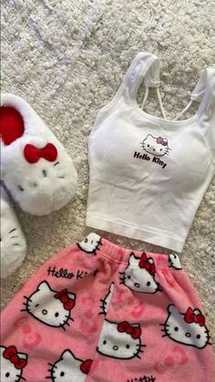 #aesthetic #wonyoungism #loveyourselffirst Hello Kitty Shop, Cute Pjs, Cute Pajama Sets, Hello Kitty Accessories, Cute Lazy Day Outfits, Kitty Stuff