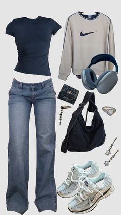 #fitspo #outfitinspo 9th Grade Outfits, Decade Outfits, School Trip Outfit, Headphones Outfit, Slay Fits, Twilight Dr, Week Of Outfits, Lifestyle Board, Full Outfits