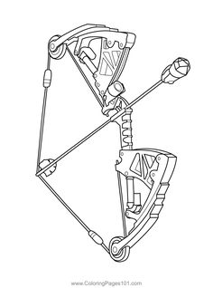 a drawing of the front end of a bow with arrows on it and an arrow pointing up