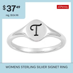 Ring Style: Signet RingsFeatures: Quick ShipMetal Color: WhiteCare: Wipe CleanMetal: Sterling SilverCountry of Origin: Imported Rings Signet, Signet Rings, Silver Signet Ring, 6 Rings, 7 Rings, Ring Style, Signet Ring, Fashion Rings, Sterling Silver