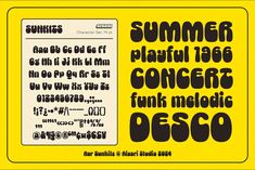 an old poster with some type of font on it's back side, and the words summer plat