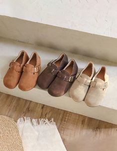 Trendy Fall Slip-on Clogs, Brown Slip-on Clogs For Winter, Cozy Slip-on Clogs With Textured Footbed, Sister Missionary Shoes, Casual Brown Slip-on Clogs, Birkenstock Suede, Brown Slip-on Clogs With Textured Footbed, Stylish Running Shoes, Flats Shoes Comfortable