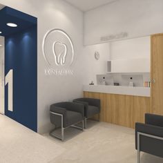 Diseño de Clínicas dentales - Consultorio Dental Reception, Dental Design Interior, Interior Design Competition, Dental Clinic Logo, Waiting Room Design, Dentist Logo, Dental Office Design Interiors, Kedokteran Gigi