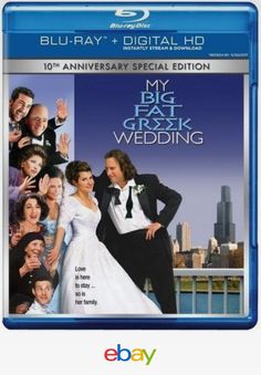 My Big Fat Greek Wedding Blu-Ray My Big Fat Greek Wedding, Nia Vardalos, Joey Fatone, Greek Men, Greek Women, Wedding Movies, Family Learning, Greek Wedding, Famous Movies