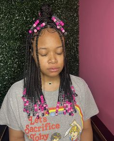 Beaded Knotless Braids, Girls Braided Hairstyles Kids