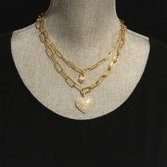 "❤️❤️❤️ On Sale 20% off and Free Shipping ❤️❤️❤️ Chunky gold paperclip chain with a pave heart pendant. Closes in the back with a lobster clasp. Made to order 14-30 inches. Please verify length before ordering and measure neck size before ordering tight fitting sizes like 14\". Large link chain measures 7x16mm and is high quality, non-tarnish, nickel free 18k gold plated brass. Heart charm is gold plated brass covered in cz pave crystals and measures 24x23mm. A great piece for layering with othe Gold Heart-shaped Paperclip Chain Necklace, Gold Charm Necklace With Paperclip Chain For Valentine's Day, Gold Dainty Heart Necklace With Paperclip Chain, Dainty Gold Heart Necklace With Paperclip Chain, Gold Heart Layered Necklace For Valentine's Day, Valentine's Day Gold Charm Necklace With Paperclip Chain, Valentine's Day Paperclip Chain Necklace, Gold Heart Pendant Necklace With Paperclip Chain, Gold Heart Necklace With Paperclip Chain